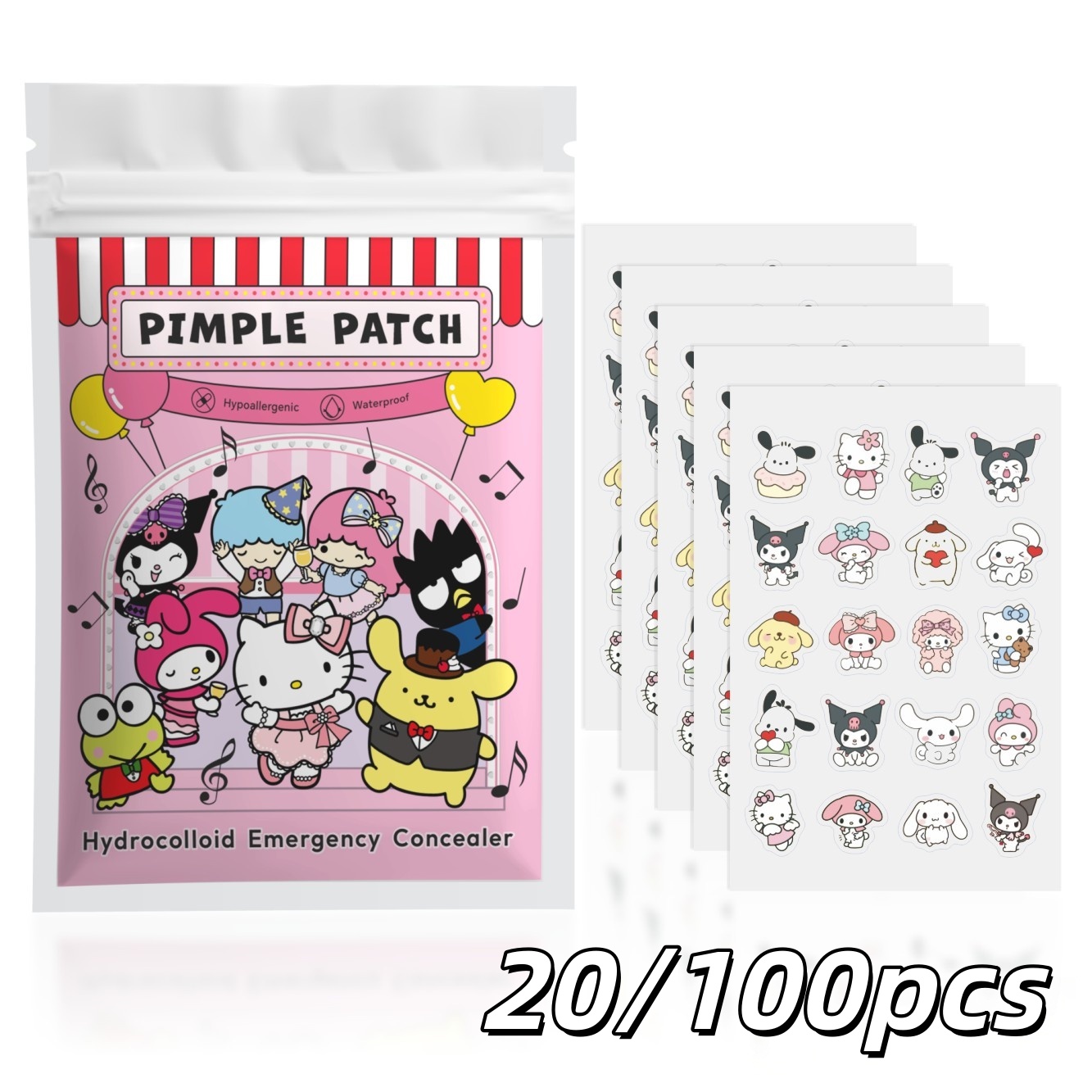 Hydrocolloid Acne Patch - Lot de 20/100 patchs hydrocolloïdes Hello