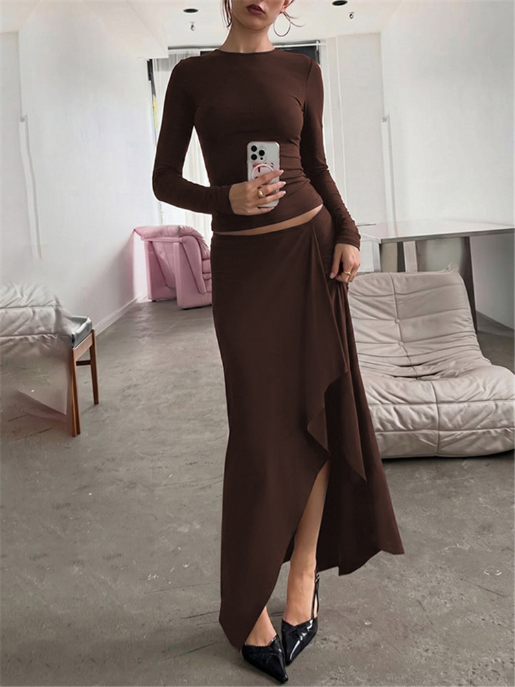 Skincare Basic - Shestyle Brown Sold Ensemble Deux Pièces
